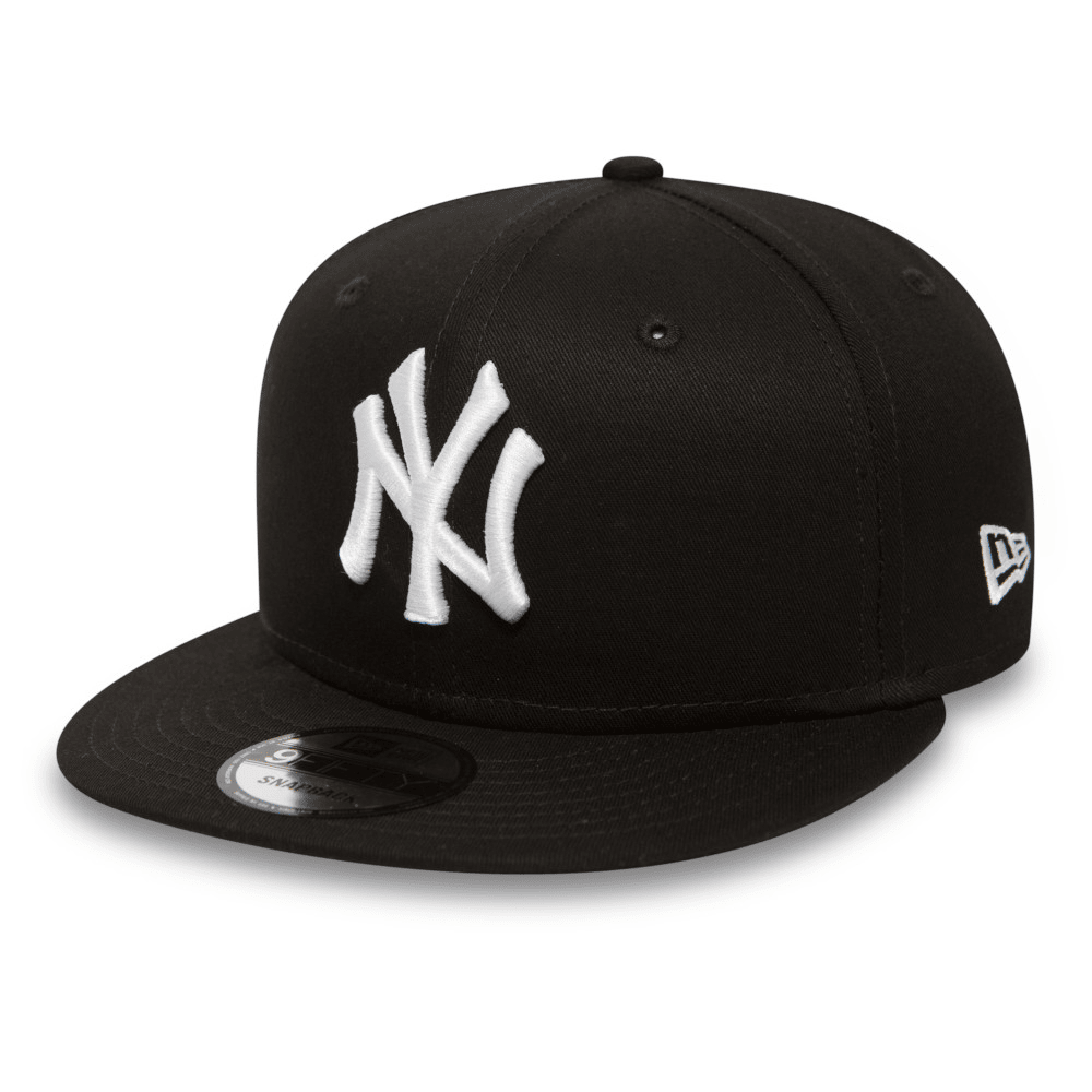 New York Yankees Negro 9FIFTY Snapback Gorra Logotipo Blanco