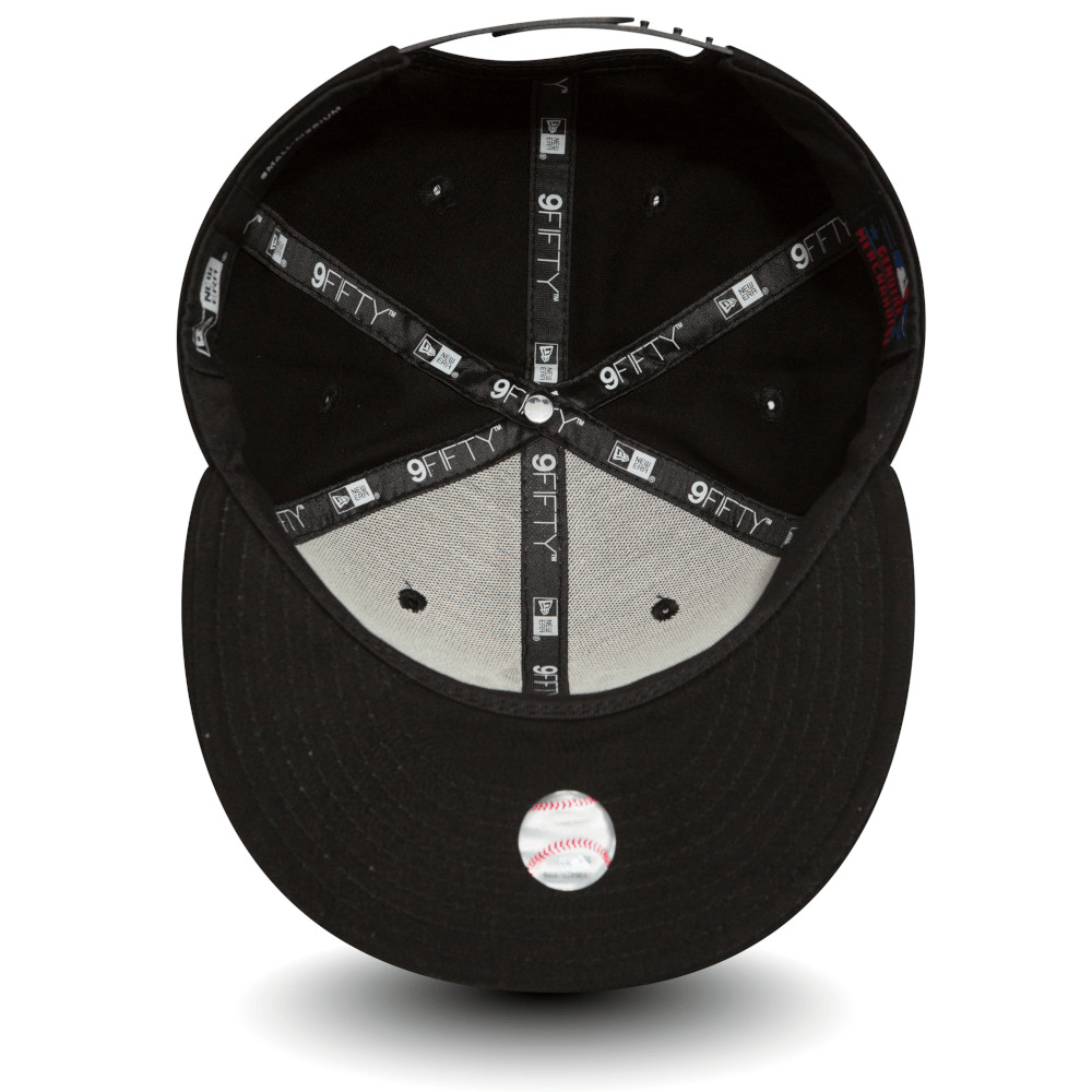 New York Yankees Negro 9FIFTY Snapback Gorra Logotipo Blanco